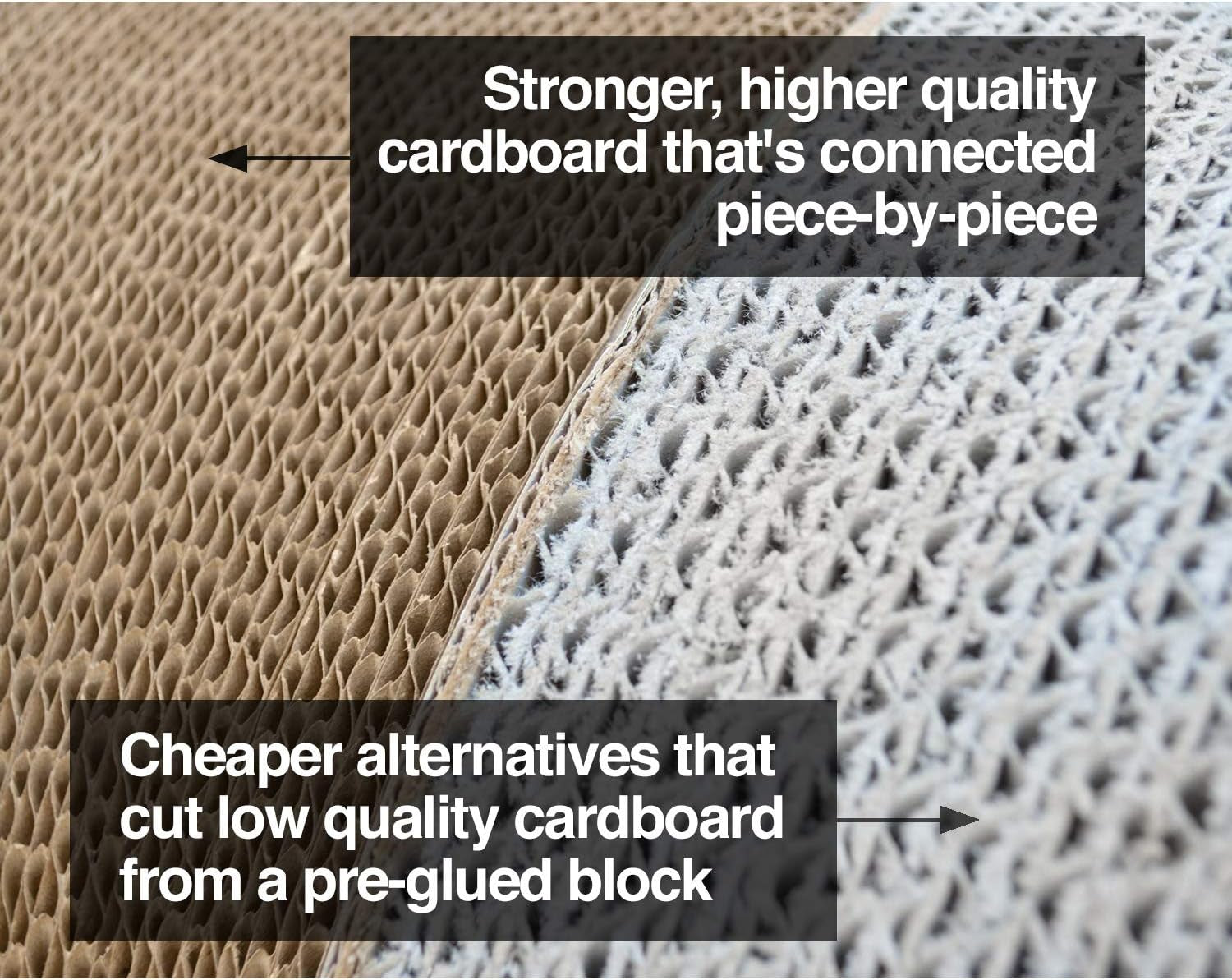 3-Sided Vertical Cat Scratching Post and Lounge, 18" x 10.5" x 15.9", Multi-Angle Scratching Pad with 6 Usable Sides, Made from 100% Recyclable Cardboard