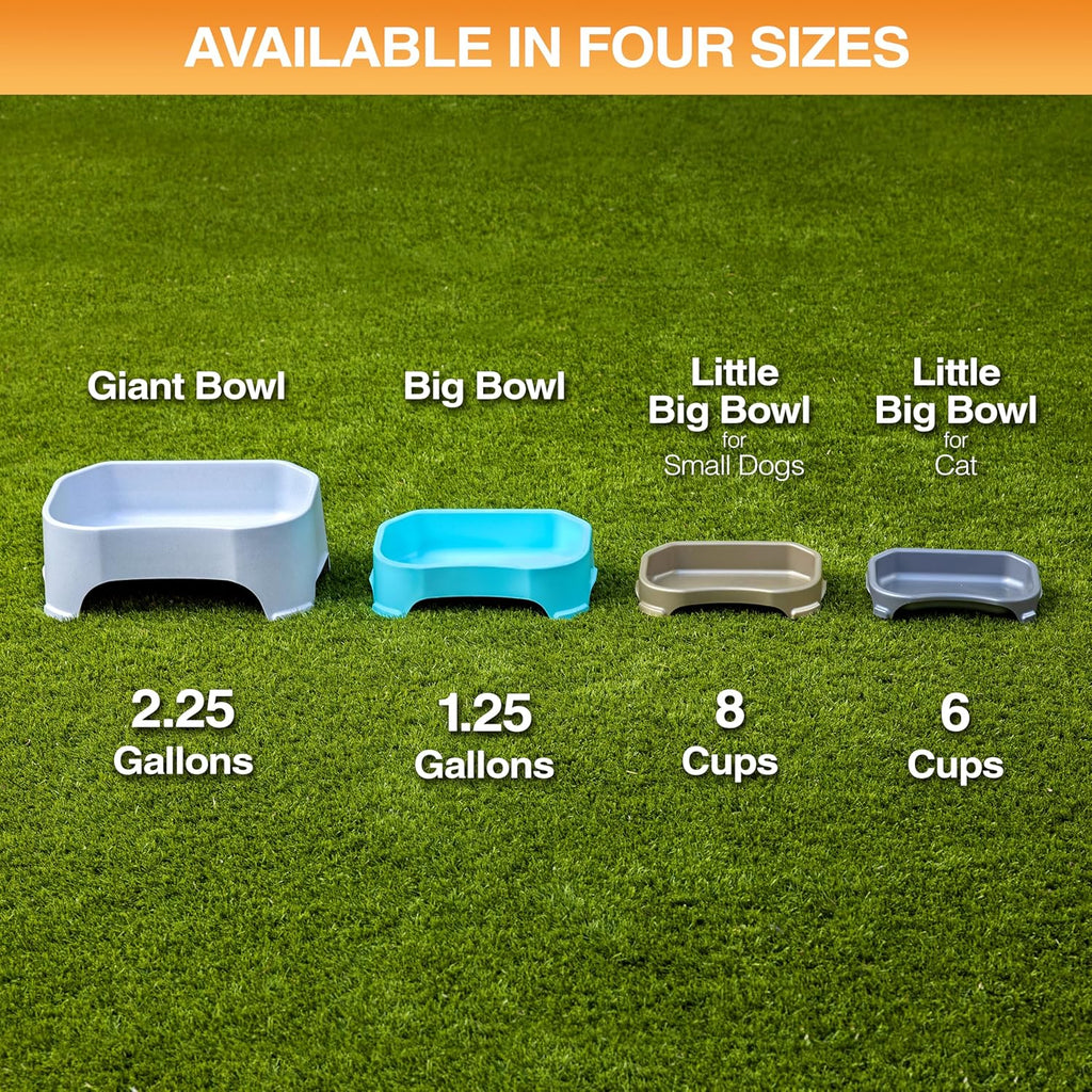 Extra Large Outdoor Dog Water Bowl - 1.25 Gallon Capacity, Spill-Proof Trough Style Dish for Indoor and Outdoor Use, Gunmetal Grey