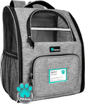Dog Backpack Carrier for Small Medium Dogs Large Cats up to 18 Lbs, 2 Side Entry, Structured No-Collapse Frame, Airline Approved Ventilated Pet Backpack for Hiking Camping Travel, Grey