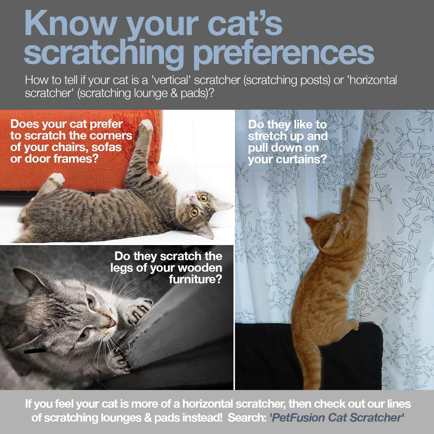 3-Sided Vertical Cat Scratching Post and Lounge, 18" x 10.5" x 15.9", Multi-Angle Scratching Pad with 6 Usable Sides, Made from 100% Recyclable Cardboard