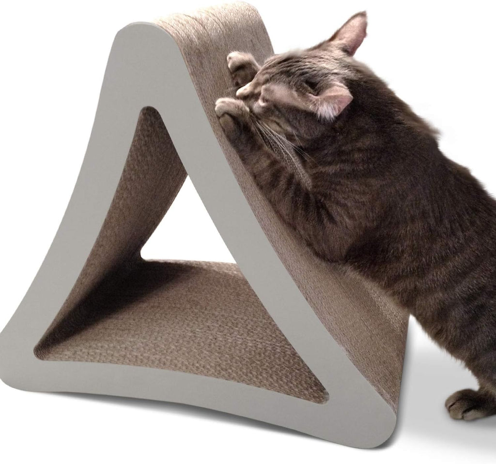 3-Sided Vertical Cat Scratching Post and Lounge, 18" x 10.5" x 15.9", Multi-Angle Scratching Pad with 6 Usable Sides, Made from 100% Recyclable Cardboard